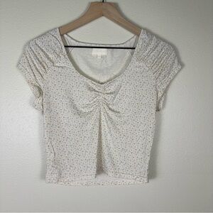 MY MUM MADE IT Dainty Cashmere Floral Sweetheart XL Baby Crop Cap‎ Sleeve Top